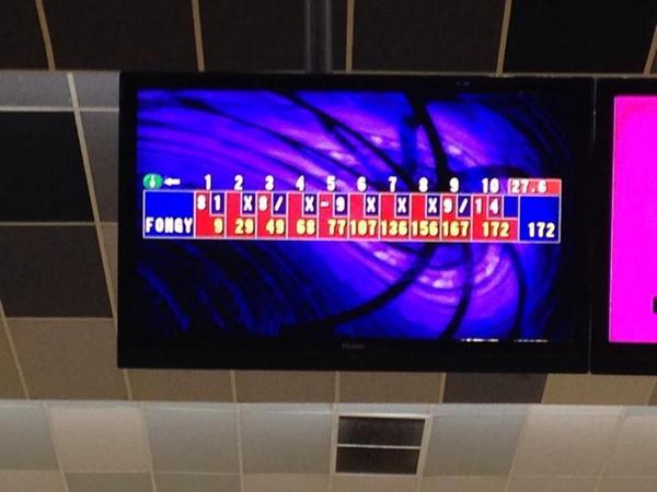 waihonger's tweet image. Best game so far learning to hook. Wasted that last frame. Could have hit 200. Nevermind. #progressiskey