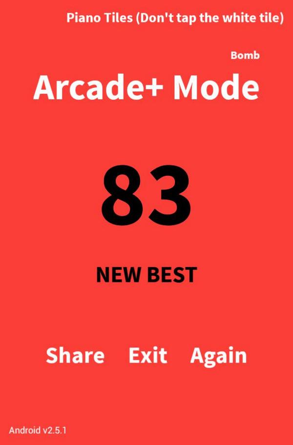 CrafterBacon's tweet photo. Piano Tiles:Arcade+Mode:Bomb Score:83 http://t.co/NenkUkZHd9