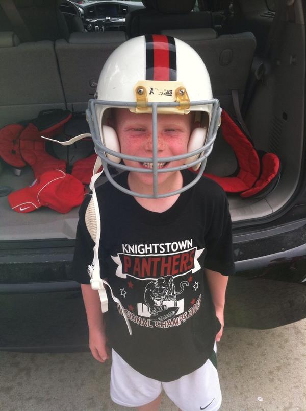 The youngest <a href="/coach_mal/">Patrick Mallory</a> is ready for first year of tackle football. Breck made weight to play RB! Yes, he had a diet