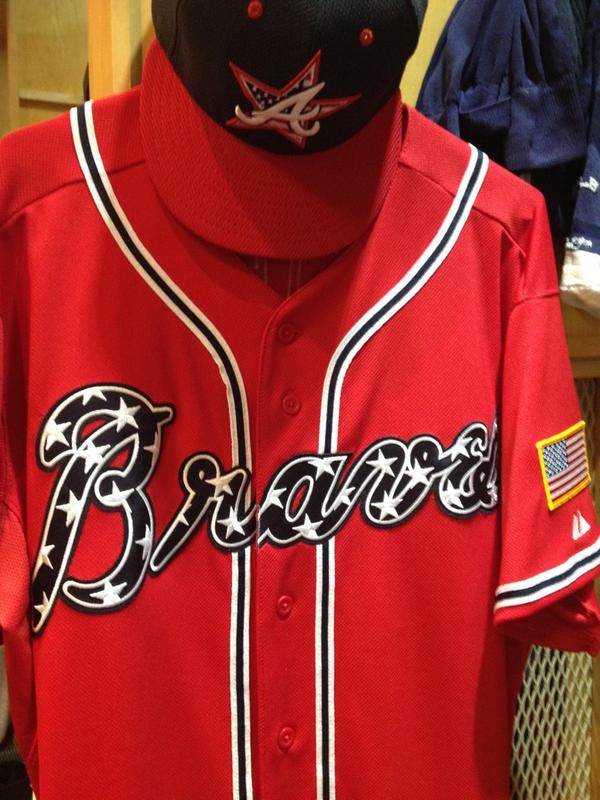 atlanta braves red jersey with stars