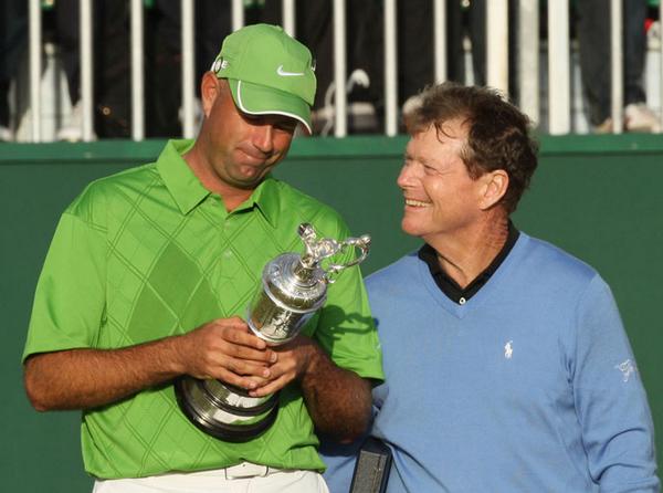 Today in #TheOpen History: Stewart Cink wins in a playoff at Turnberry over a then 59-year-old Tom Watson (2009).