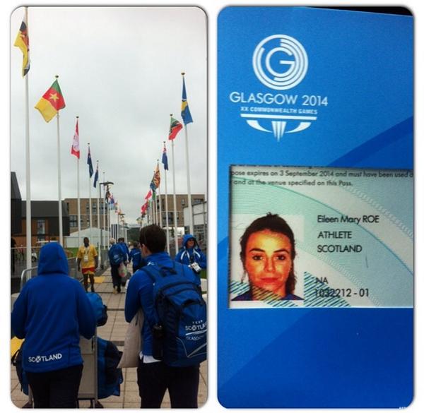 eileenroe1's tweet photo. It was drookit &amp; I look like an Oompa Loompa on my accreditation pass but @Team_Scotland cyclists are here!#BringItOn http://t.co/d247j8YuWj