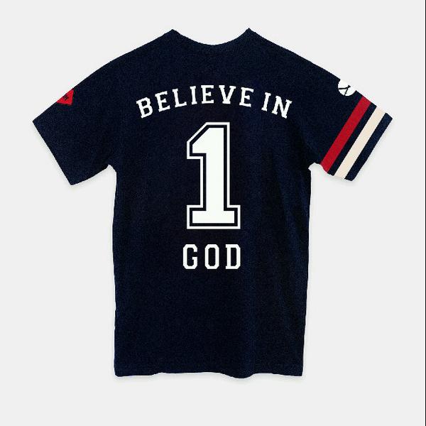 mafcloth's tweet photo. Believe in 1 god #Tees #navy http://t.co/9NQ61ivfGP