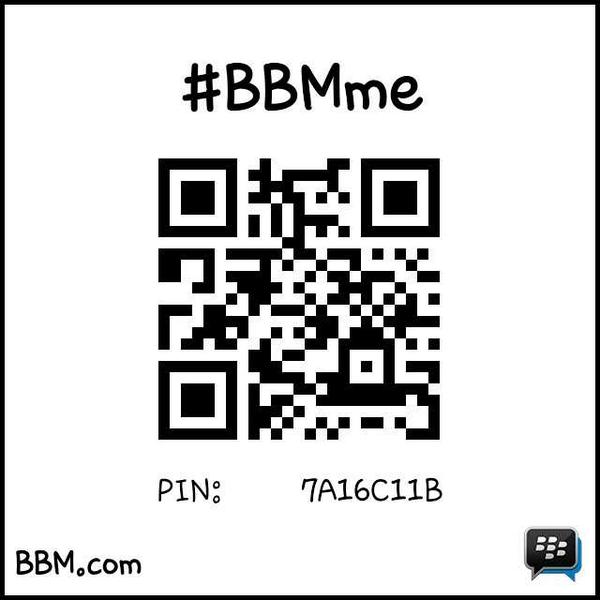 #BBMme PIN: 7A16C11B
pin.bbm.com/7A16C11B