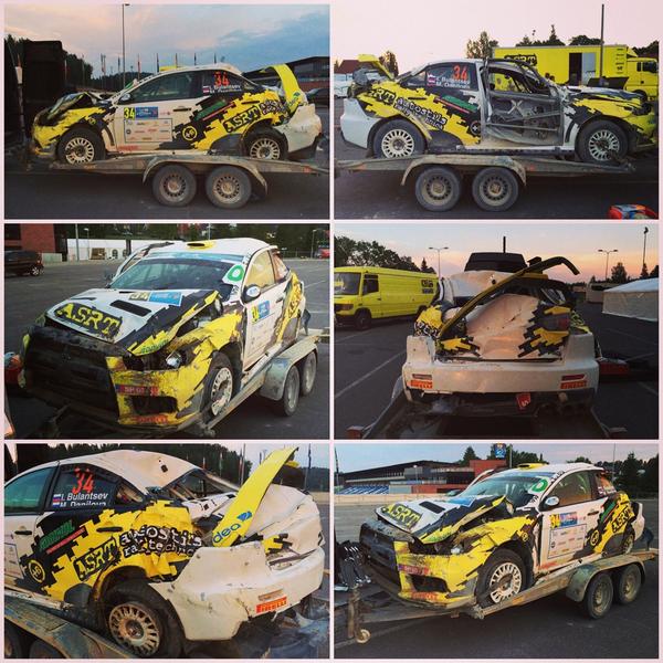 Now that's what I call a crash. Yes, it's the same car as "that" puncture. Crew are ok I have been told.