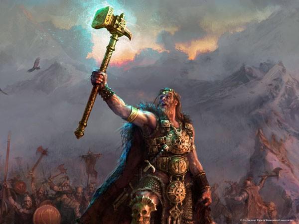 GWEtymology's tweet image. Sigmar:

Undoubtedly Ger. 'sieg', 'victory'; perhaps specifically from the hero Siegfried (Sigurd to the Norse).