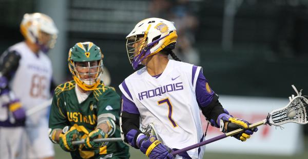 USALMag's tweet photo. Miles, Lyle Thompson anchor @iroquoisnatslax 16-5 win over @AusLax2014 for #WorldLax bronze | http://t.co/XvfvNCGwQX http://t.co/wkEhrND38B
