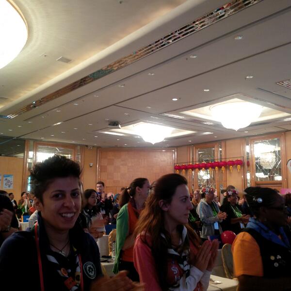 leelastake's tweet image. Congrats @UPS standing ovation delegates from 100+ countries on partnership announcement w/ @wagggs_world #35WoCo