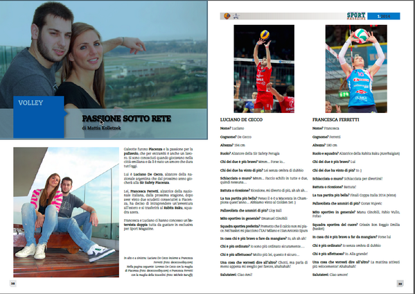 GetSportMedia's tweet photo. Doppia intervista a @FrancyFer84 e @LucianoDeCecco per @BasketMagazine @DeCeccoVoley @matuterosa @Federvolley http://t.co/fwSXgNwpyW