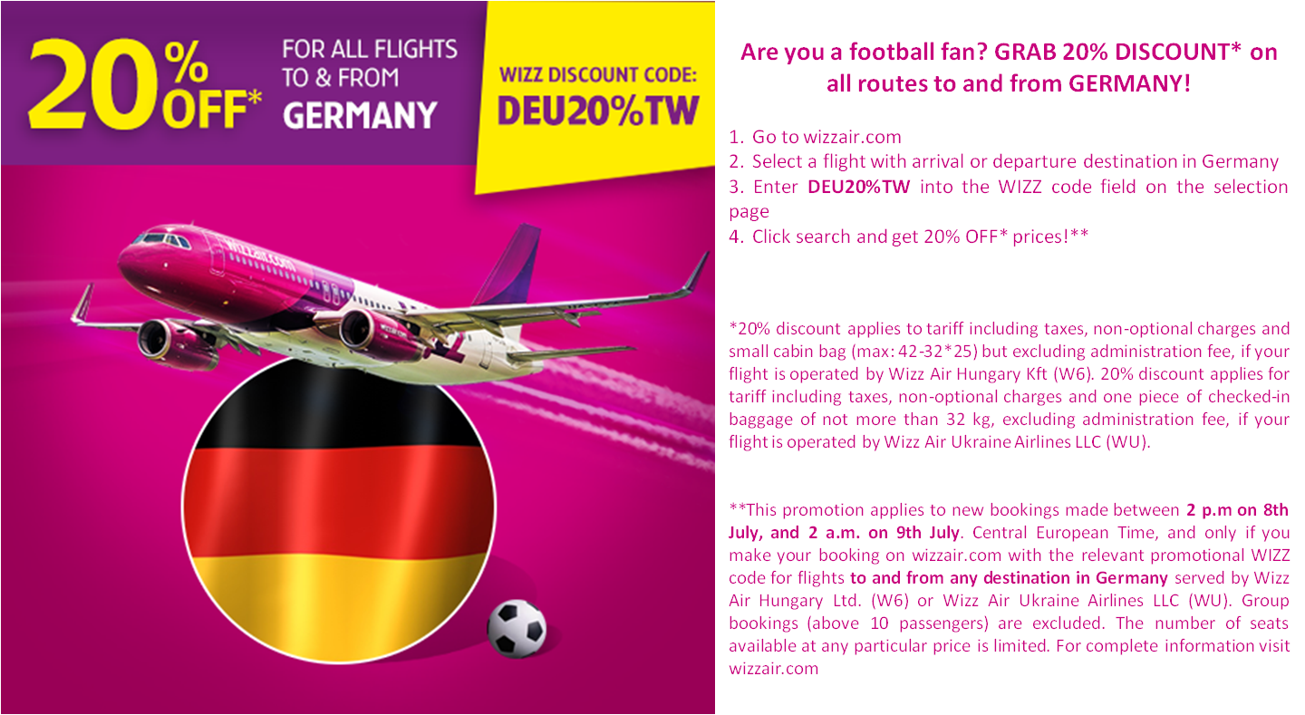 Wizz Air On Twitter Deu20 Tw Eingeben Bei Discount Buchung Nur Heute Auf Deutschen Strecken Fussball Schnaeppchenjagd Deu Http T Co 2xtt58zns5