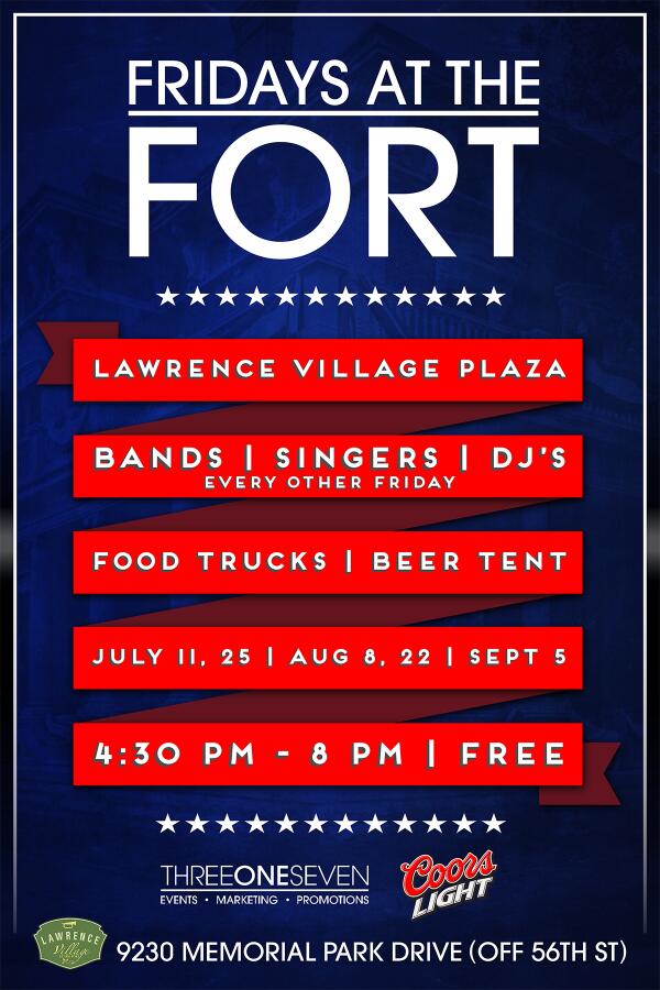 We are happy to announce the launch of our "Fridays at the Fort" concert series THIS FRIDAY. Check it out!