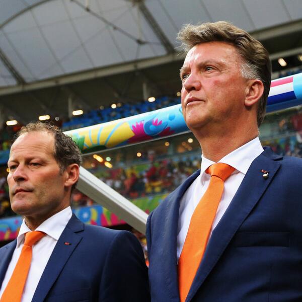 Louis Van Gaal's decision-making has proven to be key during the Netherlands' run. (@BarclaysLeague/Twitter)