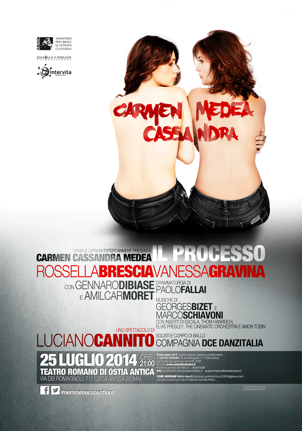 DanieleCipriani's tweet image. @ojodebaco #nemmenoconunfiore CARMEN MEDEA CASSANDRA 25luglio Teatro Romano-Ostia Antica ostianticateatro.it