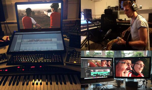 Met @Nick_Smeenk is er vandaag gewerkt aan de soundtrack van de promofilm "ondernemerschap verzekerd" van <a href="/Velten_/">Velten</a>