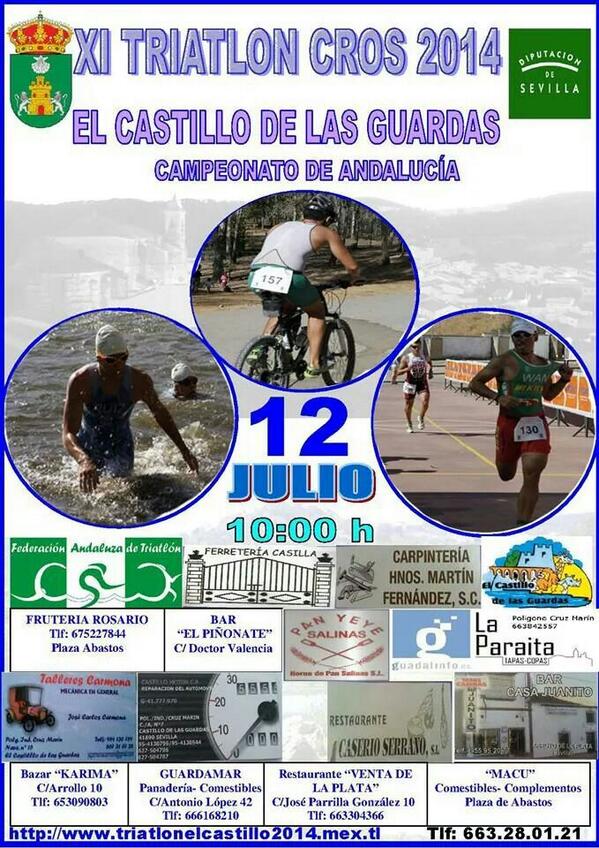 d_bernalg's tweet photo. .@triatlonnoticia el 12 de Julio, se dará cita el XI Triatlón en el Castillo de las Guardas. Campeonato de Andalucía. http://t.co/aZKrvAsSKx