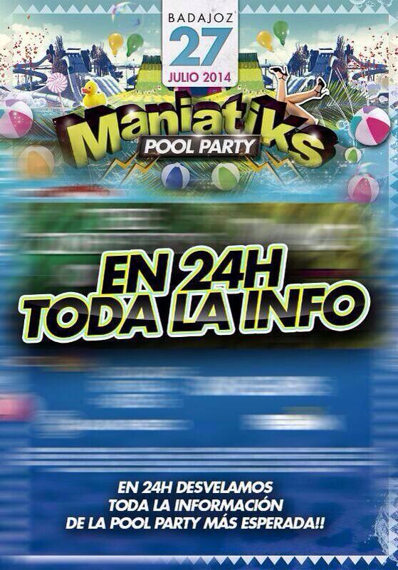 Code_Caceres's tweet image. Reserva tus entradas xa Maniatiks Pool Festival aquí o en el 617997432(tb whatsapp) Cualquier punto de Extremadura Rt