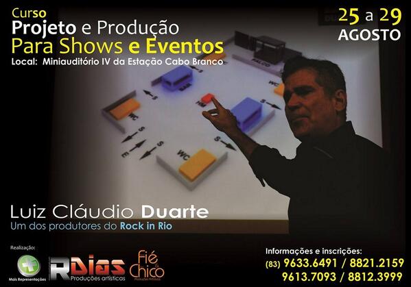 Mais informações : Luciano (83) 9633-6491 - Tim (83) 8821-2159 - Oi. Estação Cabo Branco : 3214.8270 - 3214.8303.