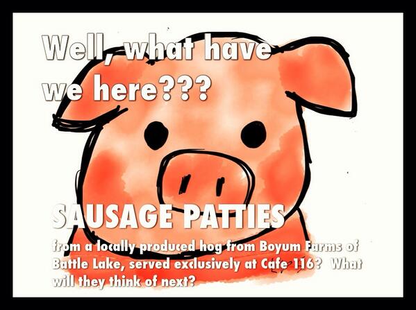 cafe116's tweet photo. #sotasty our locally produced #sausage patties from #boyumfarms are back http://t.co/INGyirL8hI