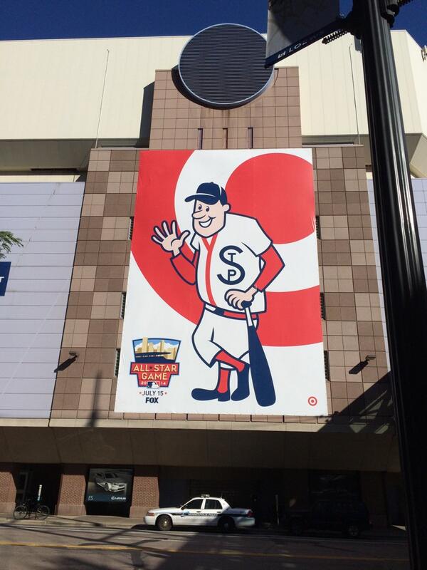 ChrisWright's tweet photo. Targets impressive signage on Target Center welcoming MLB All Star game fans to the Twin Cities. http://t.co/h40wqOMzVQ