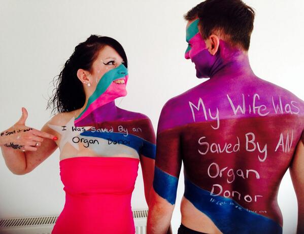 KirstieTancock's tweet photo. My body paint campaign pic no2 #transplant #letloveliveon #spellitout #transplantweek #organdonation http://t.co/zhZd7BYyWP