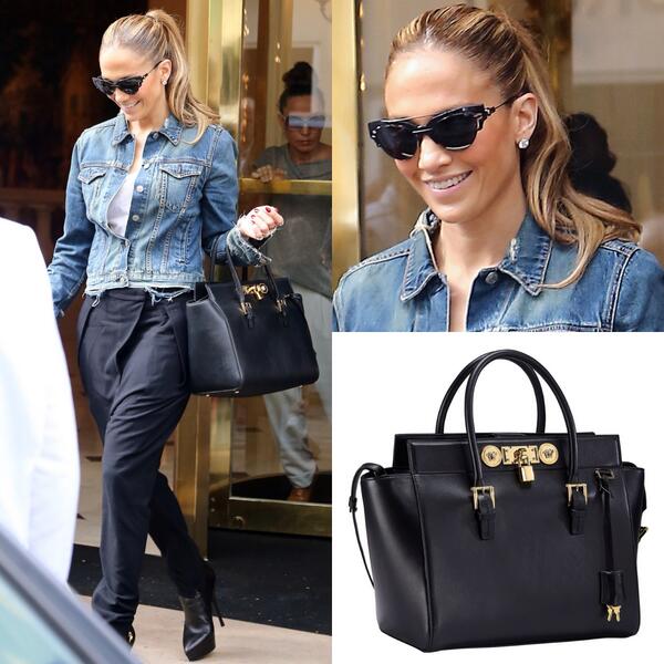 Versace Stylish As Always Jlo Takes On Paris With A Black Lock Versacesignature Bag And Sunglasses Versacecelebrities Http T Co Dwg5wz40sh