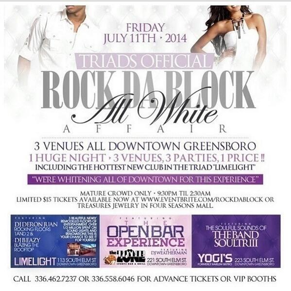 0xBenStilla's tweet image. "All White Affair" #ROCKDABLOCK | 3 Parties, 1 Price | 900 last yr!  @DJBEAZY919