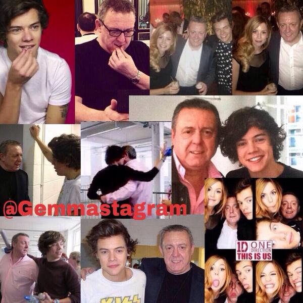 1Direction798's tweet image. A collage made by @Gemmastagram of Harry and his dad @desstyles  Aw cute 💕