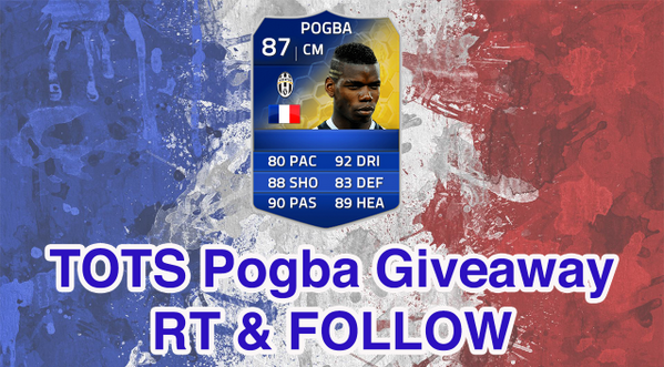 Goonerlista's tweet photo. TOTS Paul Pogba 87 Giveaway must RT &amp; FOLLOW to enter winner will be chosen at 500 RT's Good Luck http://t.co/FVQv4DNmbp