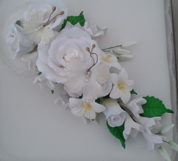 CardDistinction's tweet photo. We've been a bit quiet as we prepared for a #wedding. Here's the cake with fabric butterflies among the sugar flowers http://t.co/oTYMN4bp3B