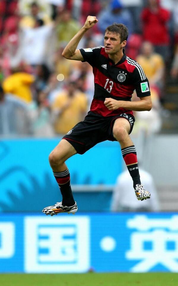 Footballtweet's tweet photo. Thomas Muller's total World Cup record: 

12 games
10 goals
5 assists
24-years old
#GER http://t.co/m7VQw8LtkM