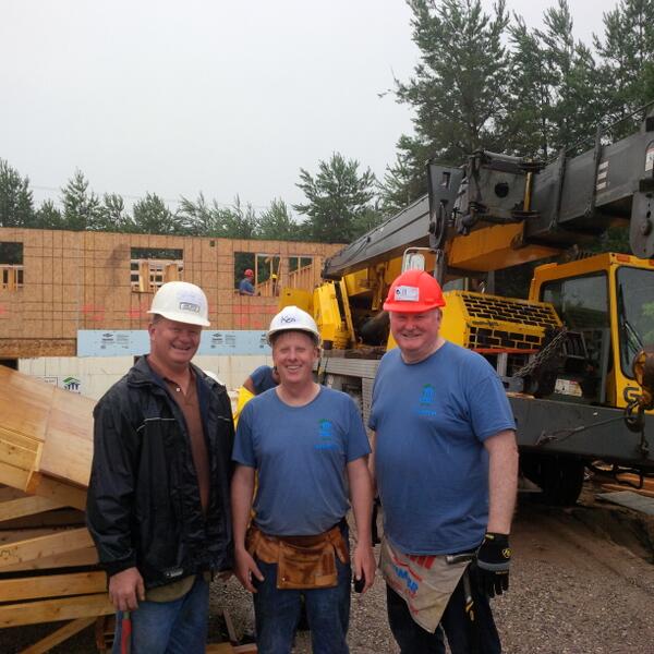 kenmcculloch9's tweet photo. At habitat for humanity build today with @Chief_DanRivett, Chief Bill Sornberger and @brettm_1. Raising a roof. http://t.co/ztHExHyPfd