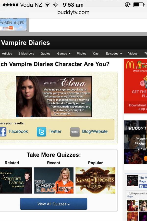 townsofrosewood's tweet image. Look who I got for which @cwtvd are you? I got Elena couldn't be more happy love Elena @ninadobrev