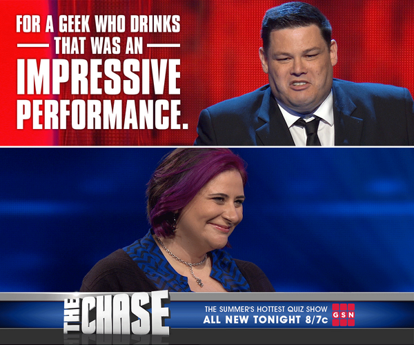 RevLinz's tweet image. As he should. :) (cc: @geekswhodrink) RT @TheChaseusa: He means that in the kindest way. #TheBeast #TheChaseUSA
