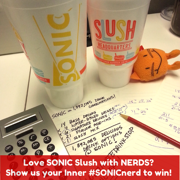 sonicdrivein's tweet photo. Submit a photo enjoying a Slush w/ NERDS + rainbow candy & use #SONICnerd for a chance to WIN http://t.co/SqNF8CgwM0 http://t.co/xIDmfgWV5W