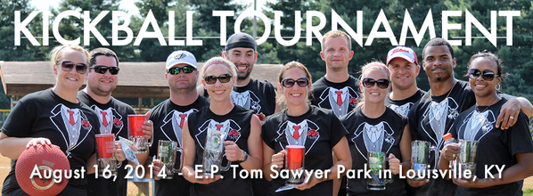 Kickball Tournament in Louisville.  Awesome raffle prizes you can bid for online.  August 16, 2014  #cureparalysis