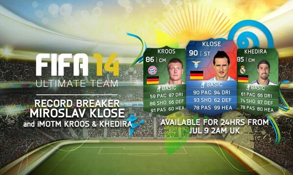 PSSportsGaming's tweet image. Miroslav Klose. 99 heading. iMOTM Kroos. iMOTM Khedira. #FUT
