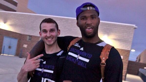 TeamStauskas's tweet photo. Nik Stauskas and DeMarcus Cousins! #Kings @NStauskas11 @boogiecousins http://t.co/QRINvILE1X