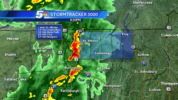 TomMessner's tweet image. Here is where strong thunderstorms in the northern Champlain Valley are headed and when.