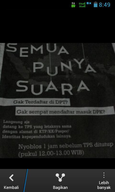 hijaudaunmusik's tweet photo. Ayooo yg blm punya suara Dtg ke TPS http://t.co/FFe99BPdB6