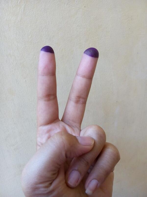 Baru kali ini nyoblos dgn exciting dtg ke tps #rame2celup2jari