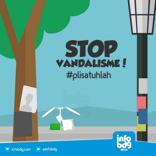 infobdg's tweet photo. Wargi Bandung nu kasep tur bageur, tong curat coret di tembok sareng makuan brosur dina tangkal nya #plisatuhlah http://t.co/Vv0L9UFBWi