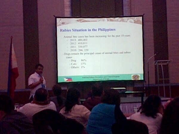 bai_official's tweet photo. DOH's Rabies Coordinator, Dr. Raffy Deray presents the human rabies cases in the Phils @DOHgovph http://t.co/WFCF9L96NZ