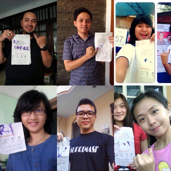 hariankompas's tweet photo. “@kompasmuda: Ayoo #Buktikansuaramu dgn foto #selfie seperti ini :) ambil kertasnya di #hal16 @hariankompas http://t.co/0klZvcM0H5”