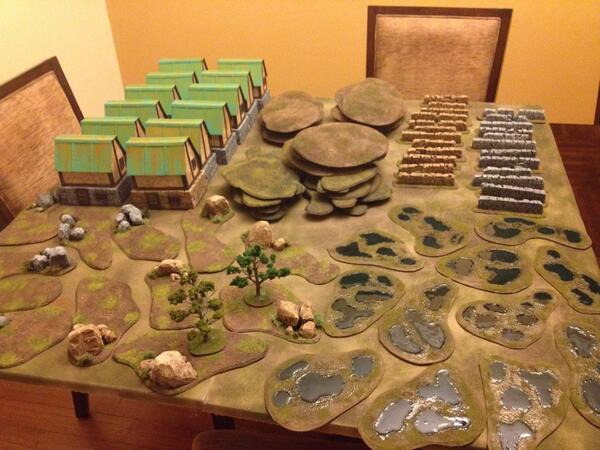 DesertWarlock's tweet photo. The beginning of a new business venture, I'm calling it #TableReadyTerrain , designed for #warmachine game play http://t.co/t4cx7Qxhr4