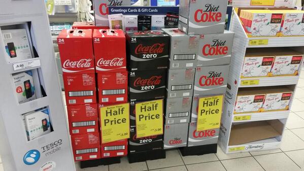 jesstopham's tweet photo. Pick up your multi-pack coke for £5 from Mossley Road.  @pedders1976 @Lindsaytesco @phillwoodhouse http://t.co/1Ay94dJd4K