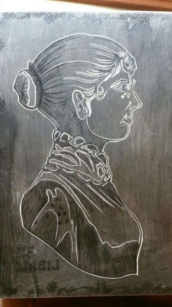 BowlerPress's tweet photo. L'aimable Jane. After working on maple, resingrave is speedy. But my tools are sharper too. #PrideAndPrejudice http://t.co/kNgQvMRBA5