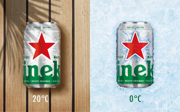 lacriaturacreat's tweet photo. No es la 1º marca que saca una lata que cambia cuando se enfría, pero el diseño de Heineken mola :) #packaging http://t.co/JGQnbm2Lh6