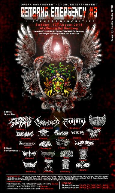 Next show : 12 agst 2014 at Gdg Haji Rembang,Jawa tengah \EWS/ .Retweet yeah :)