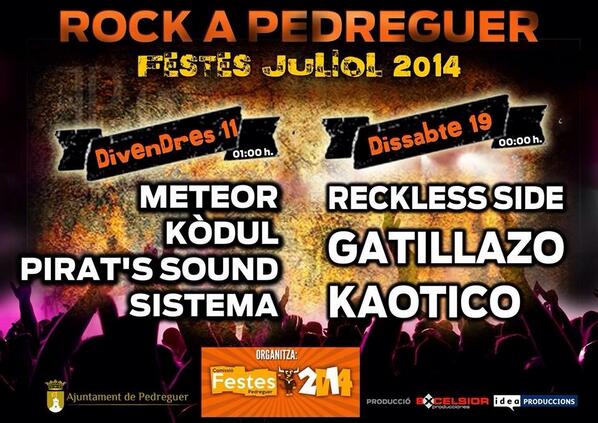 MeteorOficial's tweet photo. Amics! Aquest divendres inici de festes de Pedreguer amb els companys @PiratsSSistema i @_Kodul #AllòQueSom http://t.co/9crZdsMkIR