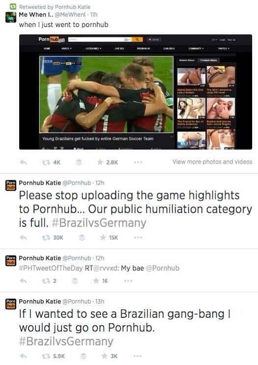 brandporn's tweet photo. Epic win di @Pornhub dopo #BrasileGermania di ieri
#stayporn http://t.co/MfsvYo42ws